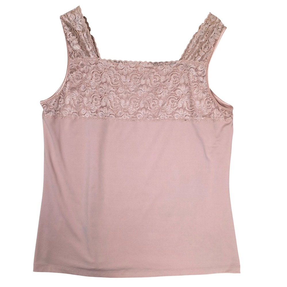 CJ Banks Square Neck Lace Layering Tank Top Womens 1X Romantic Balletcore